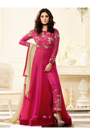 Pink color party wear georgette anarkali